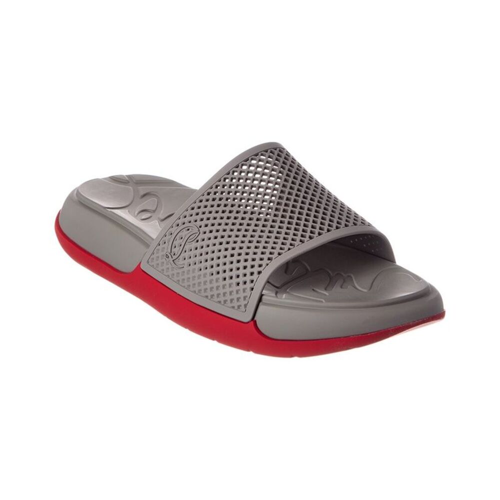 Christian Louboutin Easy Breezy Rubber Sandal, Grey
